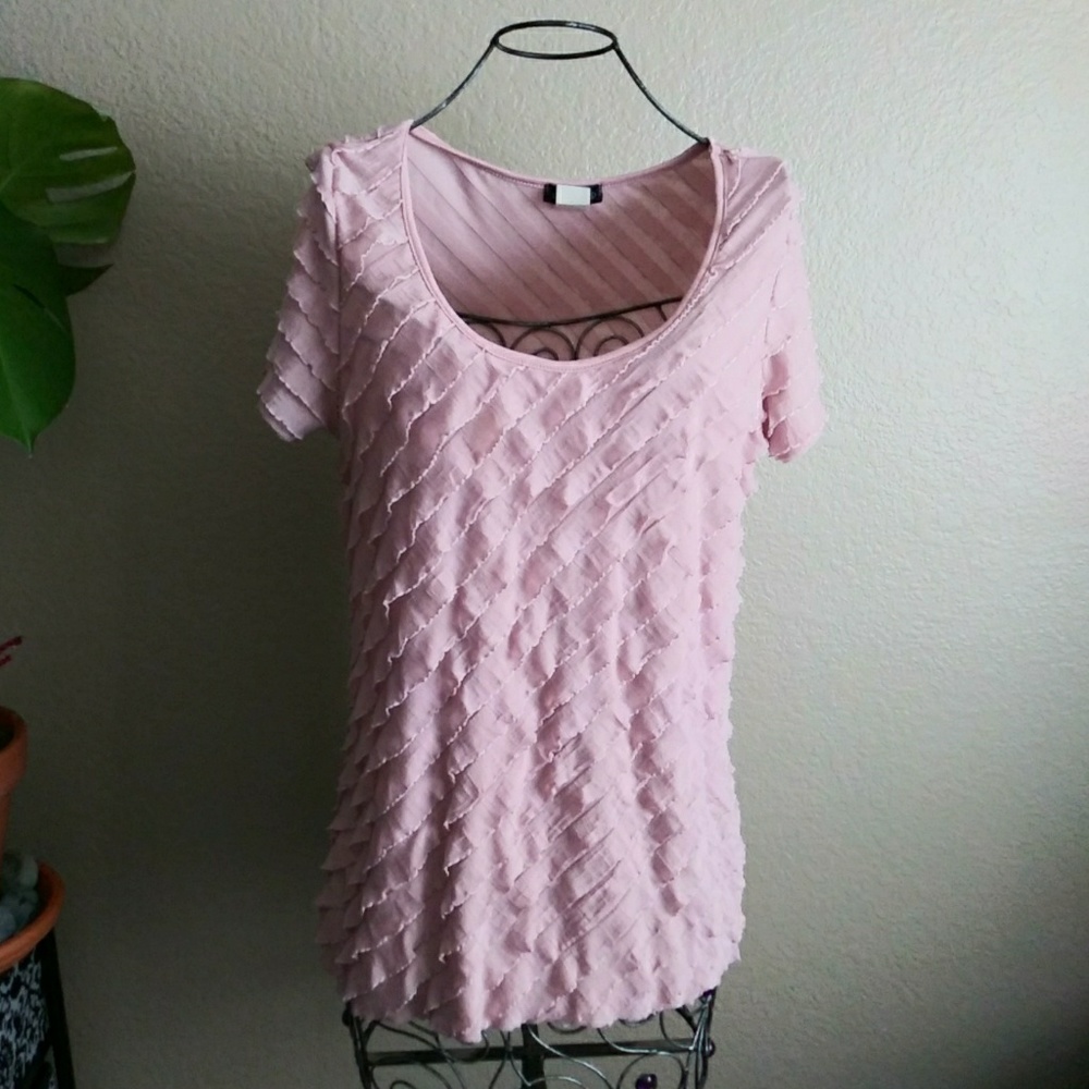 Lavish Ruffle Blouse Large Mauve